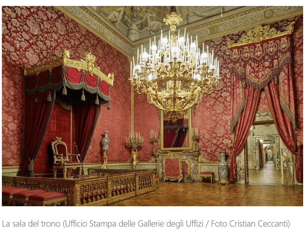 sala del trono appartamento reale palazzo pitti uffizi